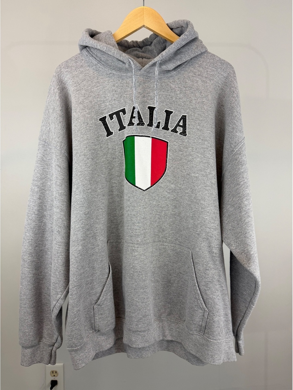 Italia Italy Flag Gildan Heavy Blend Hoodie Sweatshirt Gray Unisex 2XL